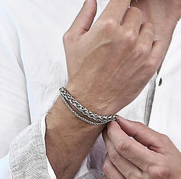 4pcs / Set Multilayer Leather Braided Bracelet Men Charm Bracelets price in  Egypt | Jumia Egypt | kanbkam