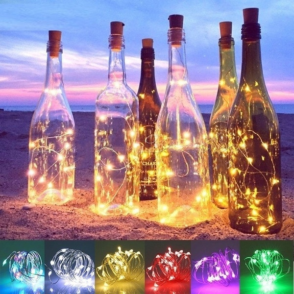 15/20 LED Cork Shaped LED Night Starry Light Wine Bottle Lamp For Party Decor 