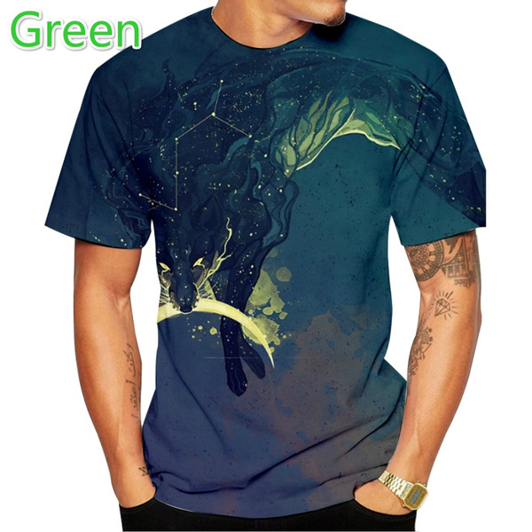 New Wolf Print Tshirt Summer Men's Fashion Trend Tshirt Wish