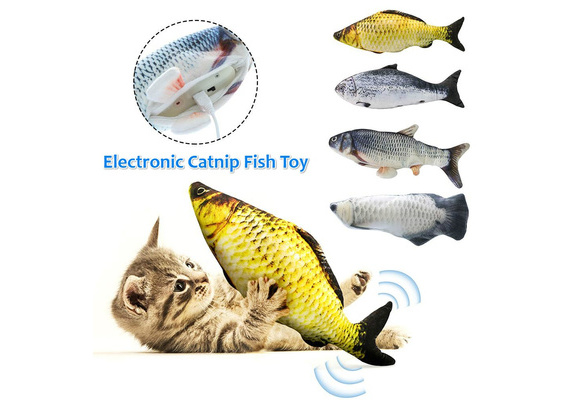 Motion-Activated Plush Interactive Fish Stuffed Toys for Kids Toydaze Electric Moving Doll Fish Plush Automatic Realistic Wagging Fishy Plushie Toy Red Carp Rechargeable with USB Cable Provided