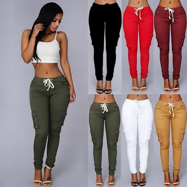 Fashion Women's High Waist Drawstring 