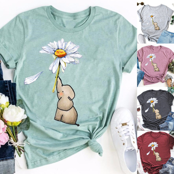 Shirt Cartoon Animal Hippie Floral 