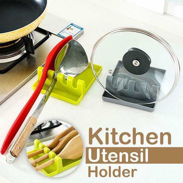 Silicone Spoon Rest Heat Resistant Kitchen Utensil Holder Storage Organizer