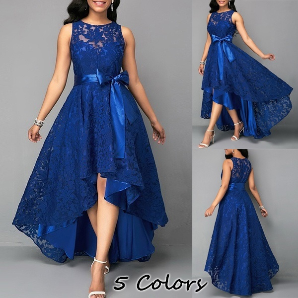 Women Formal Long Lace Dress Prom Party Bridesmaid Cocktail Evening Wedding Gown