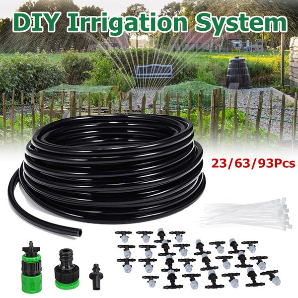DIY Micro Drip Irrigation System Self Watering Garden Hose Sprinkler Nozzle Kit 