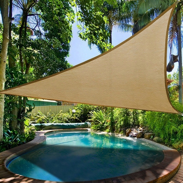 Portable Triangle Sun Protection Canopy Garden Patio Pool Shade Sail Awning Outdoor Camping Picnic Tent Wish Portable Triangle Sun Protection Canopy, Portable Awning For Patio
