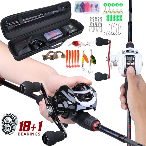 Fishing Rods and Reels Set Bag Portable 5 Sections Fishing Rod