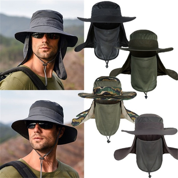 Foldable Fisherman Cap Mens Waterproof Outdoor Sun Protection Hats  Breathable Bucket Hat