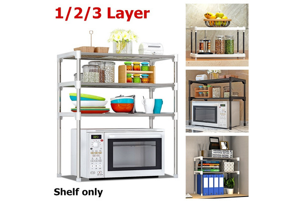 1/2/3 Layers Multifunctional Microwave Oven Rack Kitchen Shelf