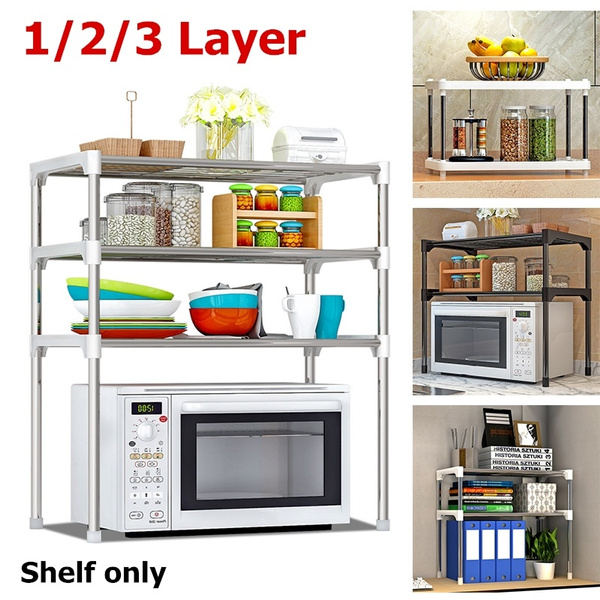 1/2/3 Layers Multifunctional Microwave Oven Rack Kitchen Shelf