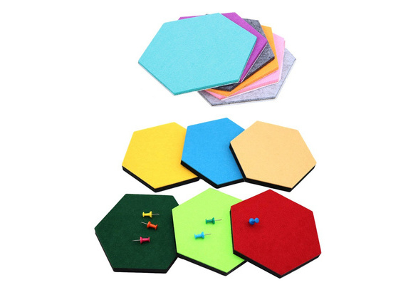 IMIKEYA 6 Pcs Hexagon Felt Pin Boards Colorful Wall Decorative Felt Boards Bulletin Memo Photo Boards for Home Office Random Color