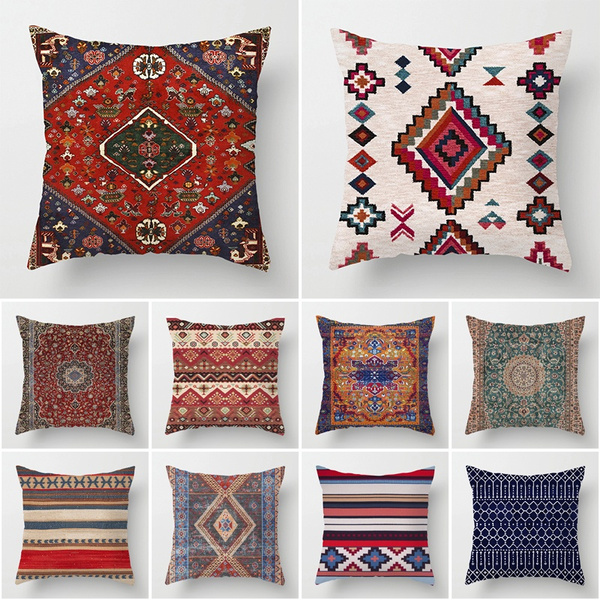 Traditional Turkish Kilim Boho Moroccan Cushion Cover Sofa Throw Pillowcase Traditional Turkish Kilim Boho Moroccan Cushion Cover Sofa Throw Pillowcase