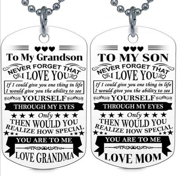 Personalized dog hotsell tags for son