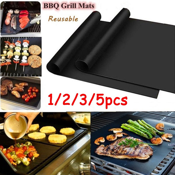 5X BBQ Grill Mat non-stick Oven Liners Teflon Baking Reusable Sheet Pad Barbecue 