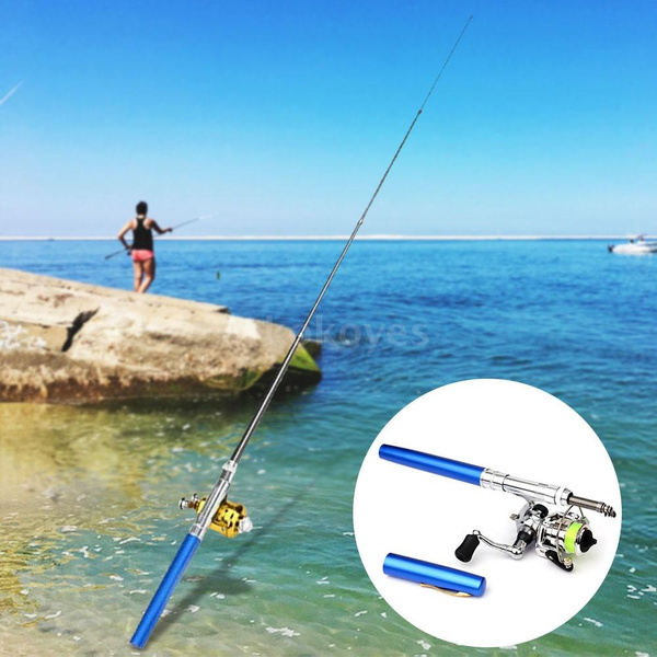 Pocket Collapsible Fishing Rod Reel Combo Mini Pen Fishing Pole Kit Telescopic  Fishing Rod Spinning Reel Combo Kit