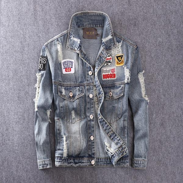 MENS DENIM JACKET WITH PATCHES  Denim jacket patches, Denim fashion, Mens  outfits