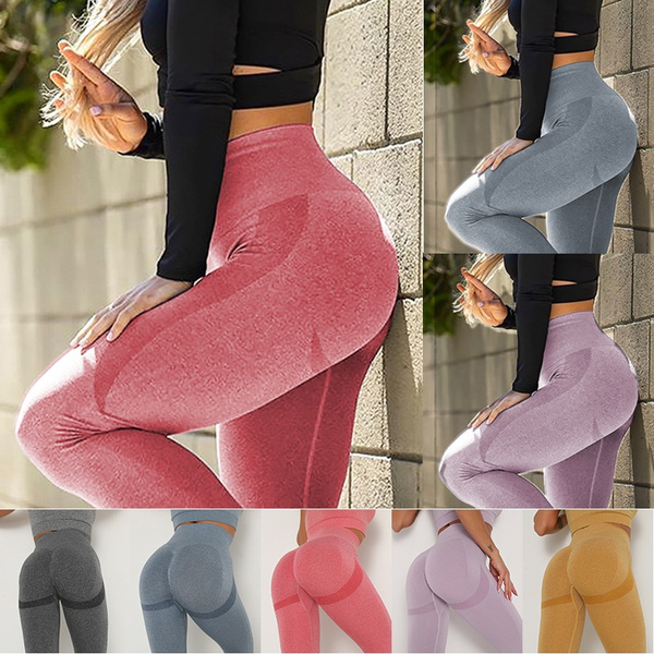 Yoga Leggings Seamless Tummy Control Training Tights With Wide