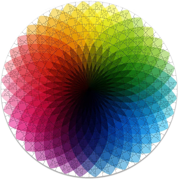 Gradient Round Jigsaw Puzzles 500 Pieces For Adults Teen Dream Flower