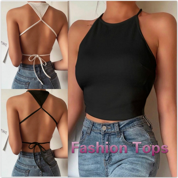 Women Sexy Camisole Backless Crop 