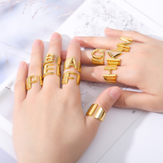 adjustablering, Fashion, letterring, wedding ring