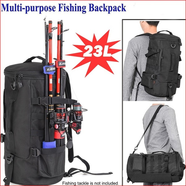 Fishing Backpack Multi-purpose Outdoor Travel Fishing Rod Reel Tackle Bag  Shoulder Bag