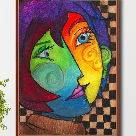 Diamond Painting Abstract Art by Pablo Picasso, Full Image - Painting