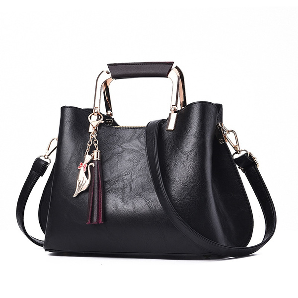 BRAND LEATHER Black Hand-held Bag Women Genuine Leather Satchel Handbag  Shoulder Purse Crossbody Bag BLACK - Price in India | Flipkart.com