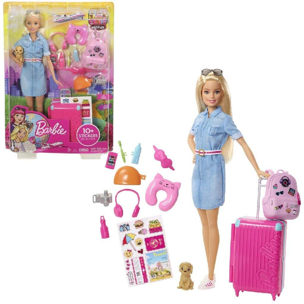 barbie doll travel set