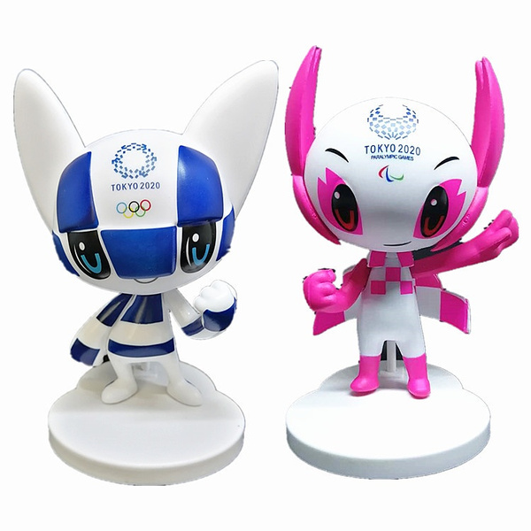Anime Keychain 2020 Japan Tokyo Olympics Mascot Blue Miraitowa /Red Someity Gift 