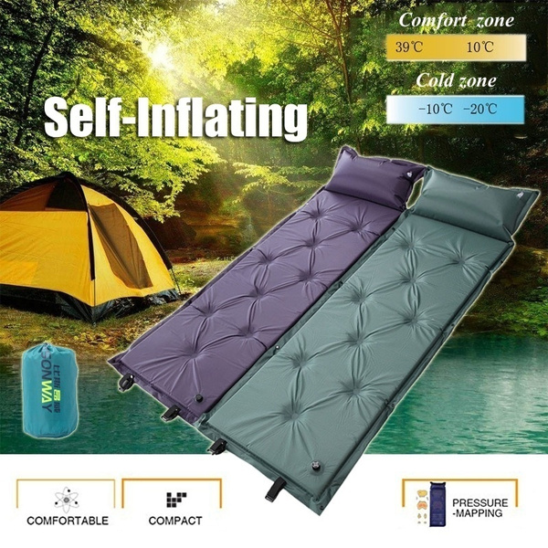 Self Inflatable Mat Sleeping Pad Camping Tent Air Mattress Cushion for Outdoor 