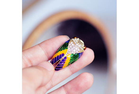 Cicada Bug Insect Brooch Enamel Pin Rhinestone Brooches And Pins For Women  Vintage Brooch Jewelry Luxury
