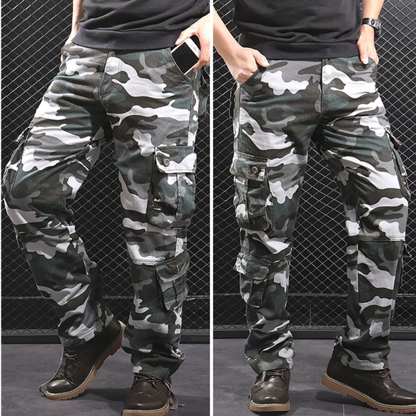 Men's multi-pocket camouflage trousers Military Tactical pants men's ...