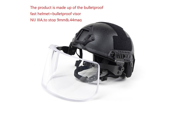 Ballistic Glass Visor Tactical Bullet Proof Face Shield Mask for Helmet NIJ IIIA 