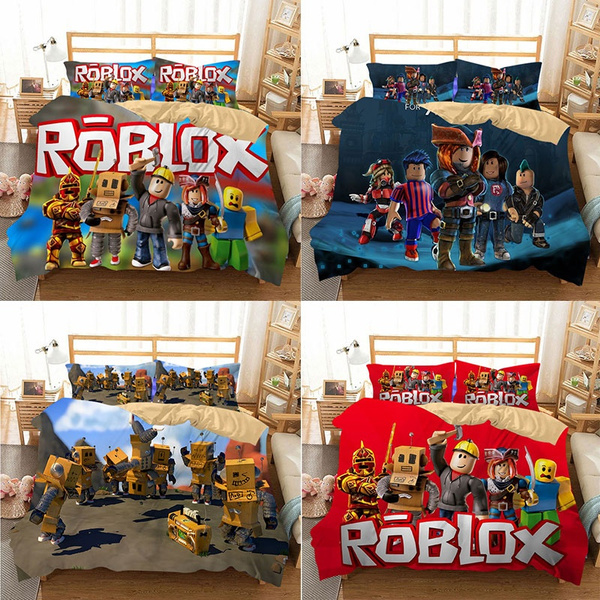 2020 New Design Roblox 2 3 Pcs 3d Bedding Set Children Room Decor Duvet Covers Pillowcase Wish - roblox home decor