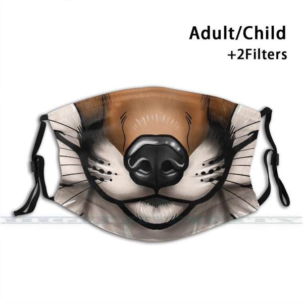 Red Fox Custom Design For Adult Kids Anti Dust Filter Diy Cute Print Washable Mask Red Fox Face Mask Furry Animal Wish