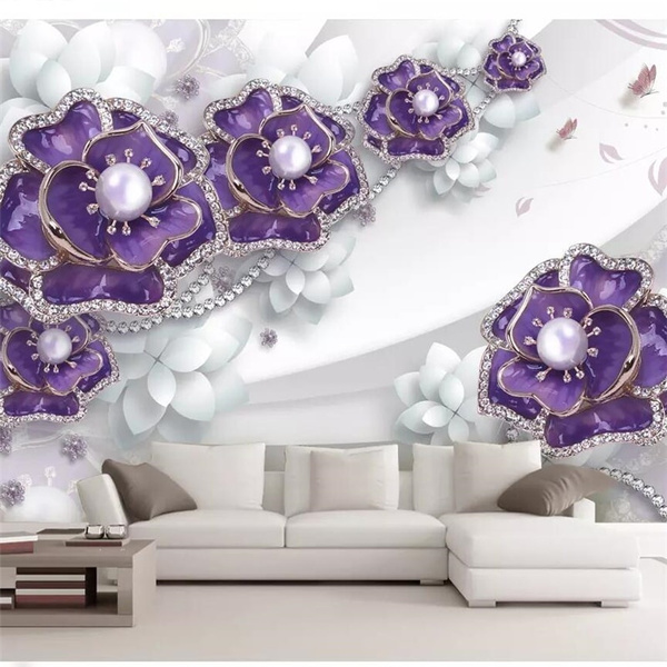 Custom wallpaper 3d photo mural delicate flower jewelry living room 5d  murals 8d papel de parede wallpaper | Wish