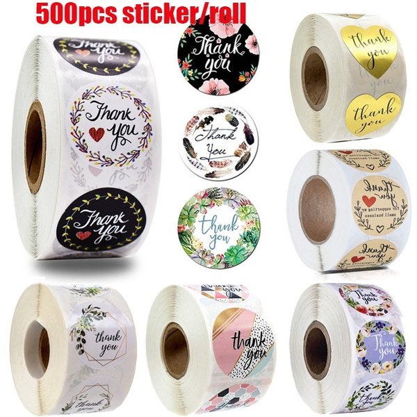 Round label Sealing Craft Gift Paper Sticker Self Adhesive Thank You Stickers 