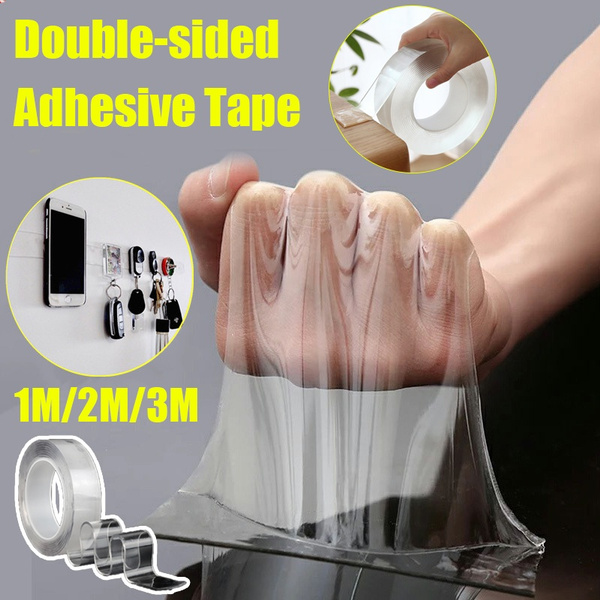 1m 3m 5m Double Sided Tape Washable Reuse Nano Magic Tape Transparent No Trace Waterproof Adhesive Tape Nano Tape Clear Wish