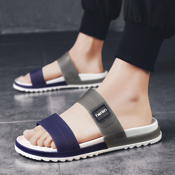 betale sig kom sammen Autonom New Men Slippers Casual Male Sandals Summer Hole Shoes Rubber Sandals for  Men Summer Slides Slippers Swimming Jelly Shoes | Wish