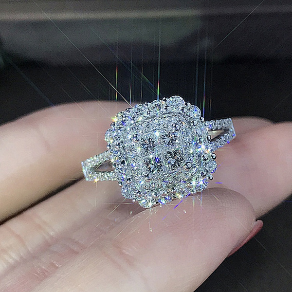 ViVi Ladies Engagement sterling silver Diamond Ring 8425 #8 