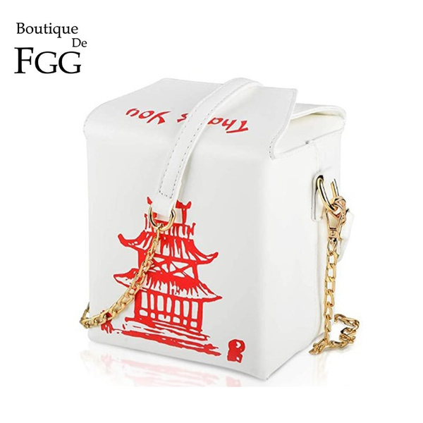 Boutique De FGG Chinese Takeout Box Style Designer Handbags