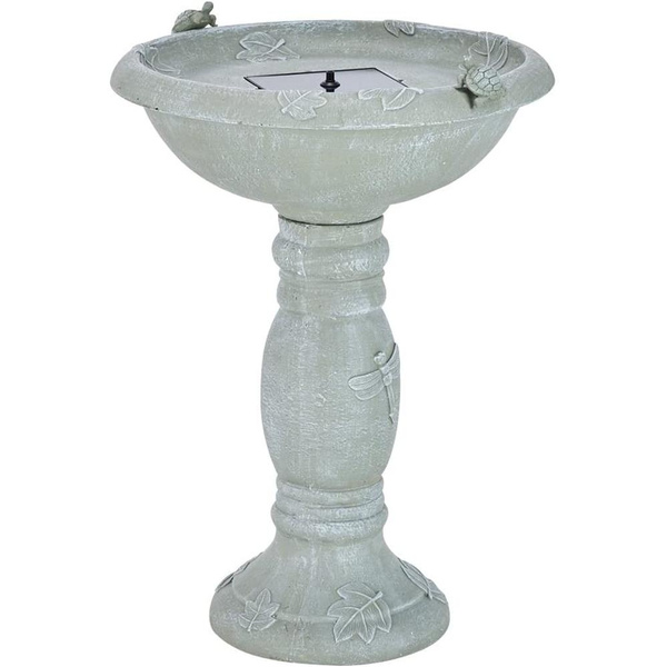 Smart Solar 20622R01 Country Gardens Solar Powered Concrete Bird Bath Fountain Wish