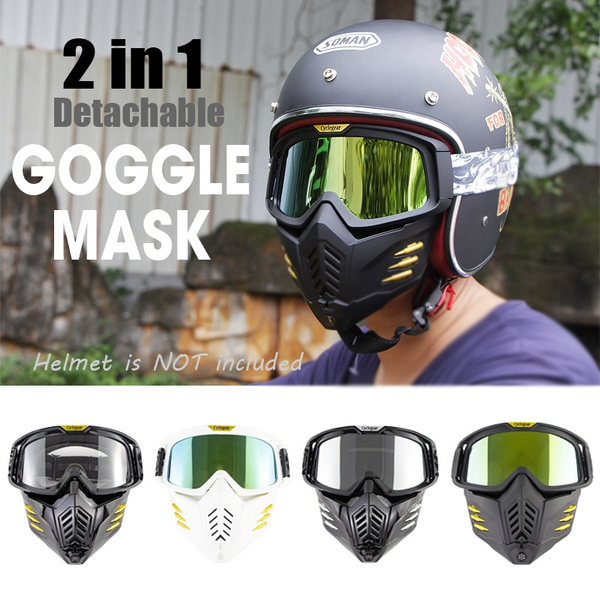 Retro helmet hot sale with goggles