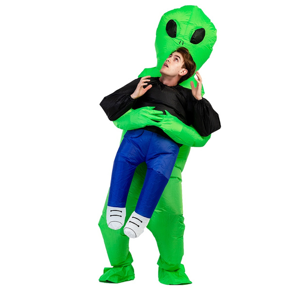 Green ET Alien Inflatable costume Cosplay Funny UFO Alien Blow Up Suit ...