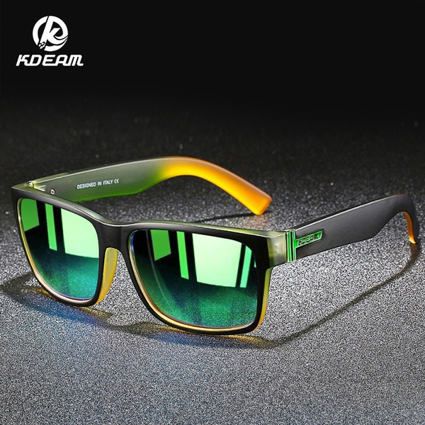 2020 New KDEAM Mirror Polarized Sunglasses Men Ultralight Glasses Frame  Square Sport Sun Glasses Male UV400 Travel Sunglasses