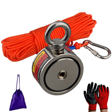 Strong Fishing Magnets Combined 240kg Pull Force Double Side Retrieval Magnet N52 Neodymium Magnets with 20m(66Foot) Durable Rope,Powerful Magnets for Fishing and Magnetic Recovery Salvage