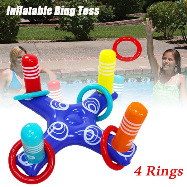 Inflatable Ring Toss Pool Game Floating Swimming Pool Ringtoss Toys