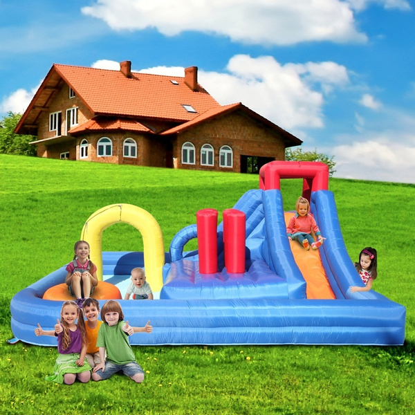 New Inflatable Water Slide Bouncer,River Race Area,Climbing Wall ,Water ...