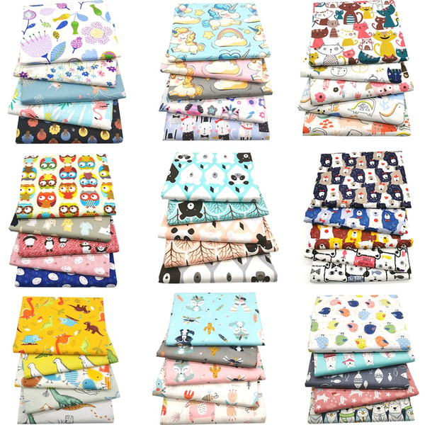 5pcs/set Square Cartoon Cotton Woven Fabric Patchwork Bundle Tissue ...