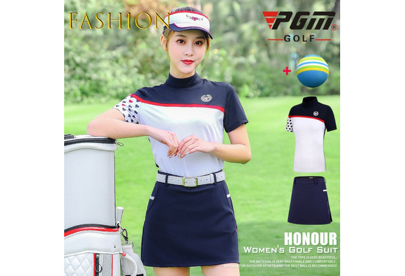 Pgm Ladies Golf Apparel Autumn Women Long Sleeve T-Shirt Leisure Sports  Golf Sweater Button Down Collar Warm Table Tennis Shirt